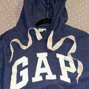 GAP Navy Hoodie with Multicolor Drawstrings